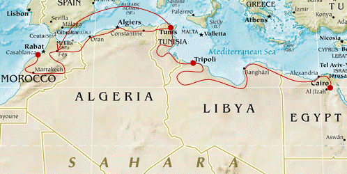 Map of Trans-Maghreb
