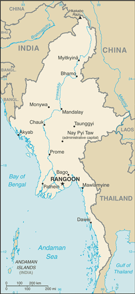 Rangoon Burma Map. Map of Burma